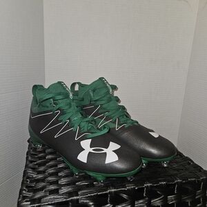 Under Armour Black and Green Cleats